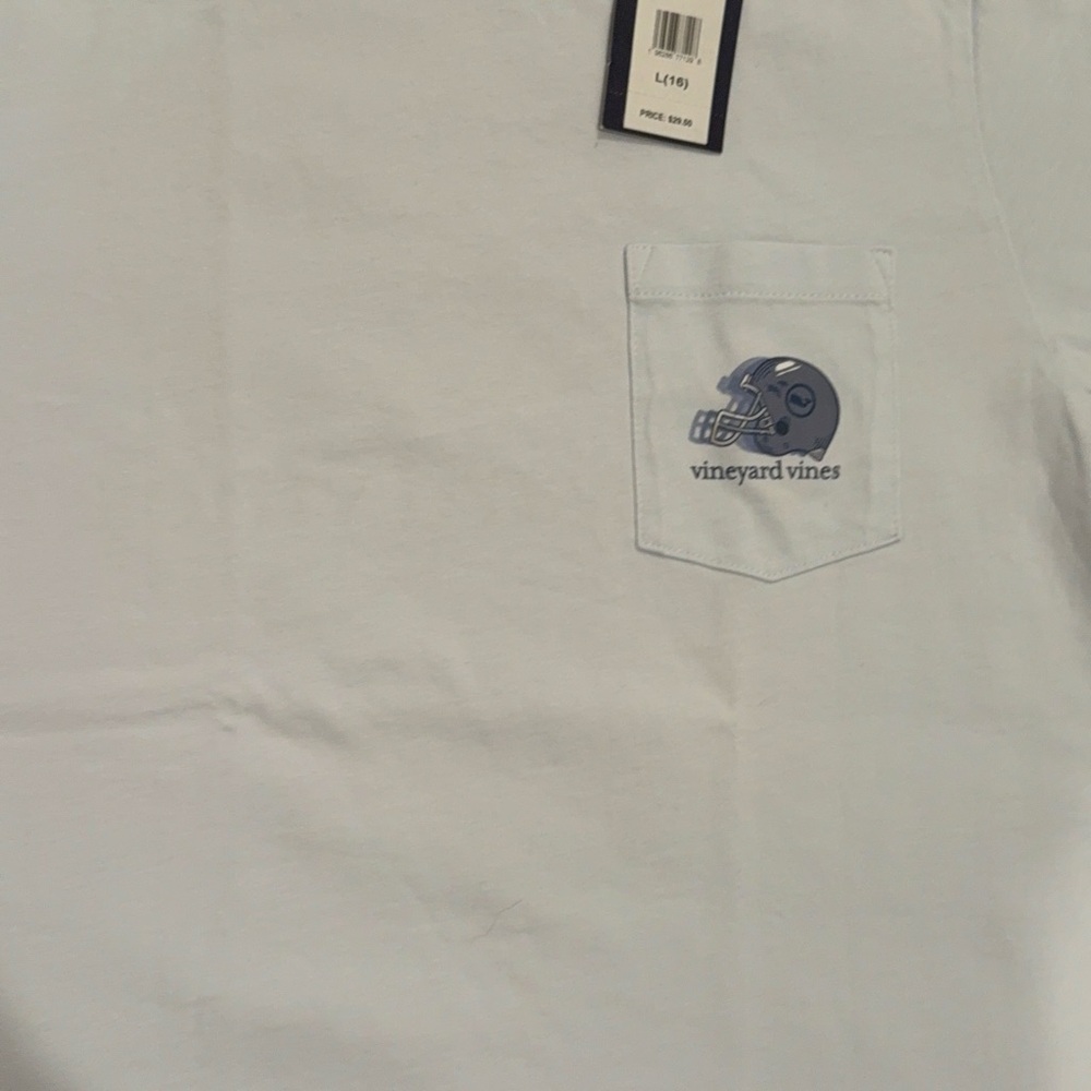 Vineyard Vines Boys Light Gray Pocket T-Shirt with Helmet Logo